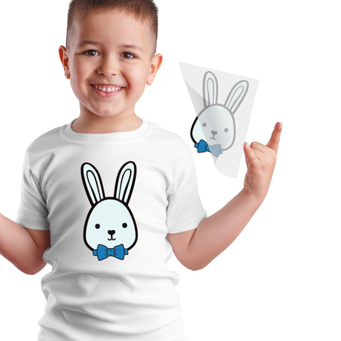 Bunny with Bowtie DTF Transfer Physical So Fontsy T-Shirt Iron-On Transfer Shop 4x4
