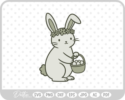 Bunny with Egg Basket SVG DottieDigitals 
