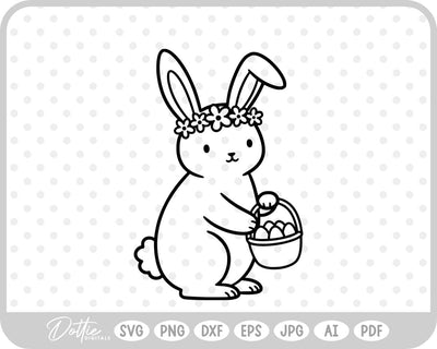 Bunny with Egg Basket SVG DottieDigitals 