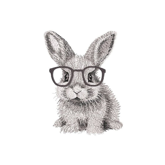 Bunny with glasses Embroidery Design, 3 sizes, Instant Download Embroidery/Applique DESIGNS Nino Nadaraia 