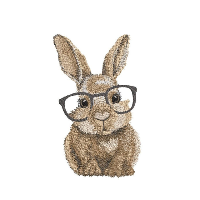 Bunny with Glasses Embroidery Design, 3 sizes, Instant Download Embroidery/Applique DESIGNS Nino Nadaraia 
