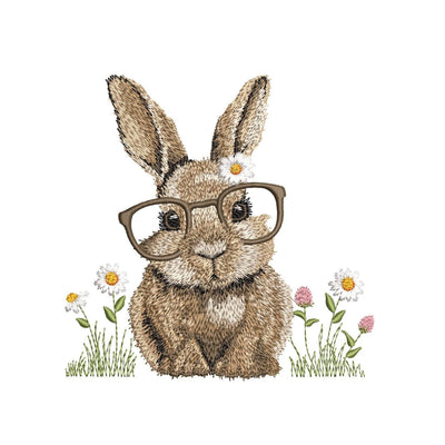 Bunny with Glasses Machine Embroidery Design, 4 sizes, Instant Download Embroidery/Applique DESIGNS Nino Nadaraia 