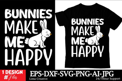Bunnys Make Me Happy SVG Cut File SVG Insomnia Std 