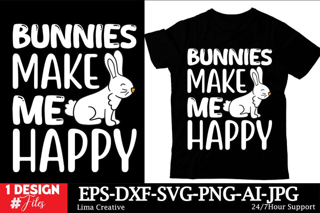 Bunnys Make Me Happy SVG Cut File SVG Insomnia Std 