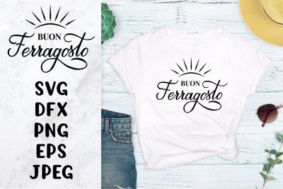 Buon Ferragosto hand lettered SVG. Italian summer holiday. SVG LaBelezoka 