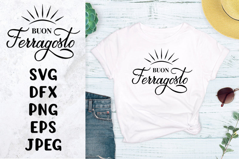 Buon Ferragosto hand lettered SVG. Italian summer holiday. SVG LaBelezoka 