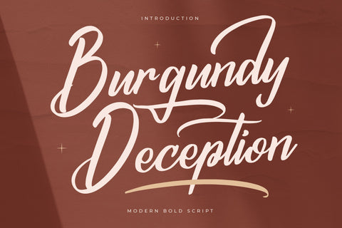 Burgundy Deception - Modern Bold Script Font Letterena Studios 