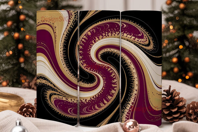 Burgundy Gold Marble 20oz Tumbler Wrap Sublimation DesignSVG 
