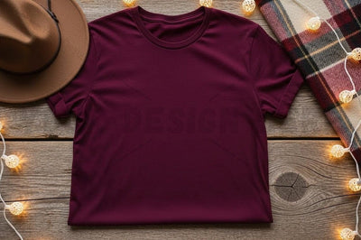 Burgundy t-shirt mockup design Mock Up Photo Designangry 