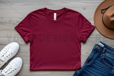 Burgundy t-shirt mockup design Mock Up Photo Regulrcrative 