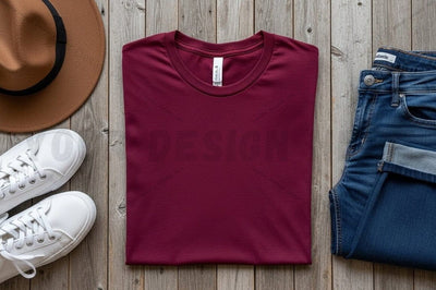 Burgundy t-shirt mockup design Mock Up Photo Regulrcrative 