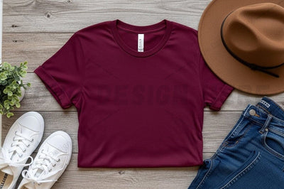 Burgundy t-shirt mockup design Mock Up Photo Regulrcrative 