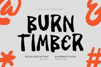 Burn Timber - Display Font Alpaprana Studio 