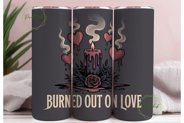 Burned Out Love Tumbler Wrap Sublimation PixelChick 