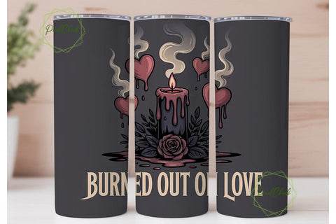 Burned Out Love Tumbler Wrap Sublimation PixelChick 