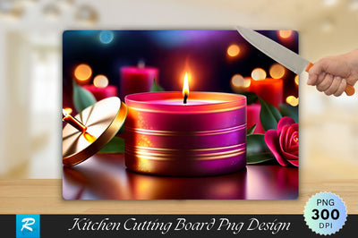 Burning Candle Background Cutting Board Sublimation Regulrcrative 