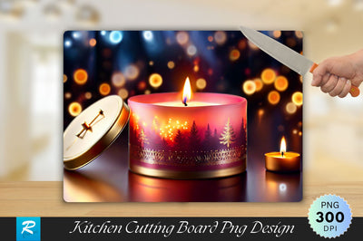 Burning Candle Background Cutting Board Sublimation Regulrcrative 