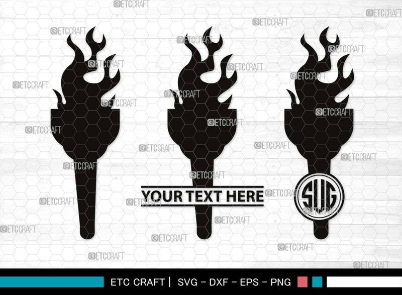 Burning Torch Monogram Burning Torch Silhouette Burning Torch Svg O So Fontsy 1735