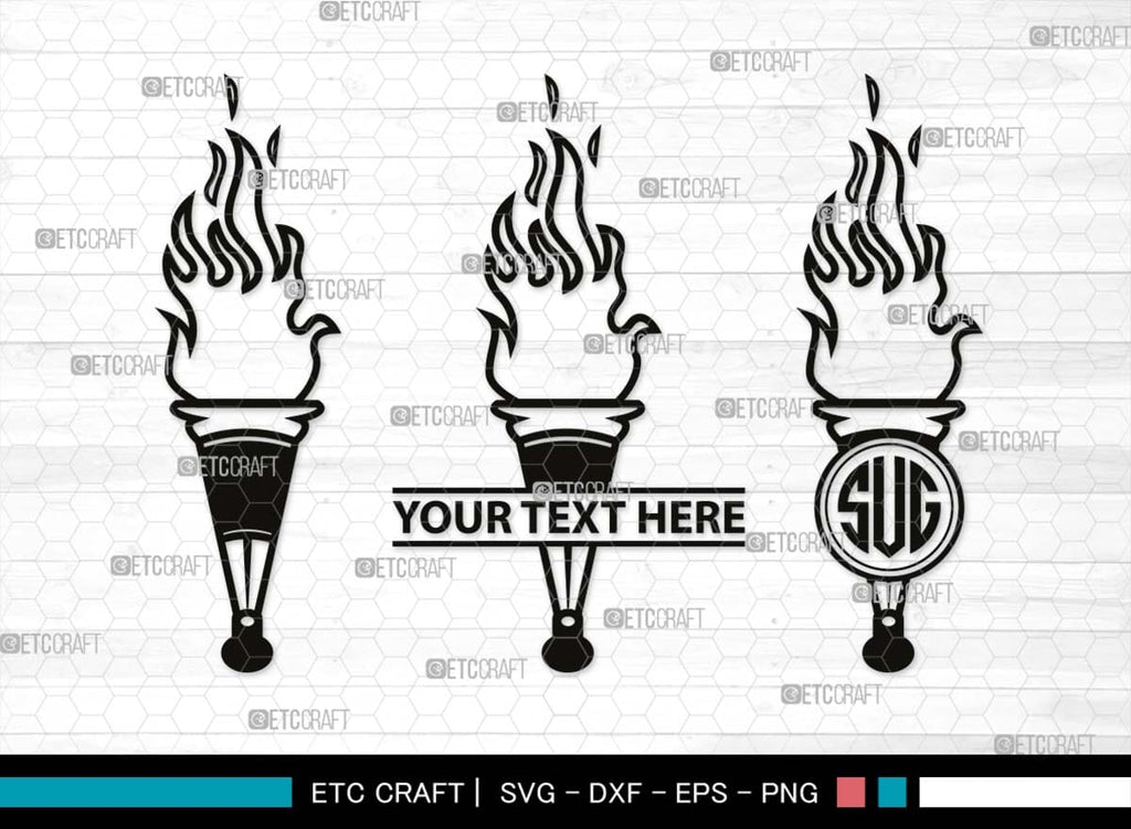 Burning Torch Monogram Burning Torch Silhouette Burning Torch Svg O So Fontsy 3582