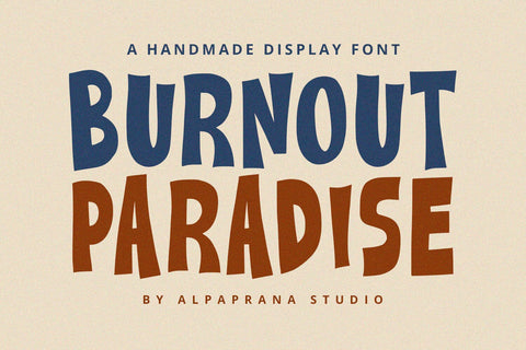 Burnout Paradise - Display Font Font Alpaprana Studio 