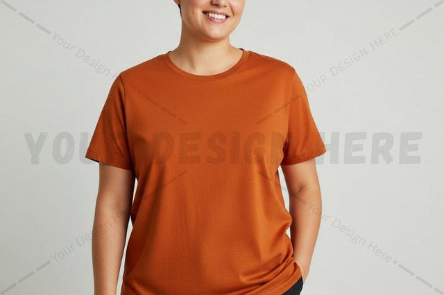 Burnt orange t-shirt mockup design Mock Up Photo Regulrcrative 