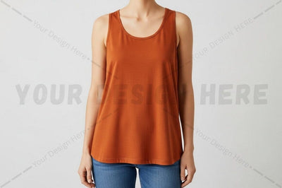 Burnt orange women's tank top Mock Up Photo Regulrcrative 