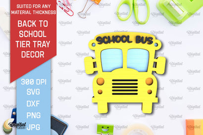 Bus Back To School Tier Tray Laser Cut. School Desor SVG SVG Evgenyia Guschina 