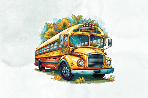 Bus School Sublimation Clipart Bundle Sublimation Designangry 
