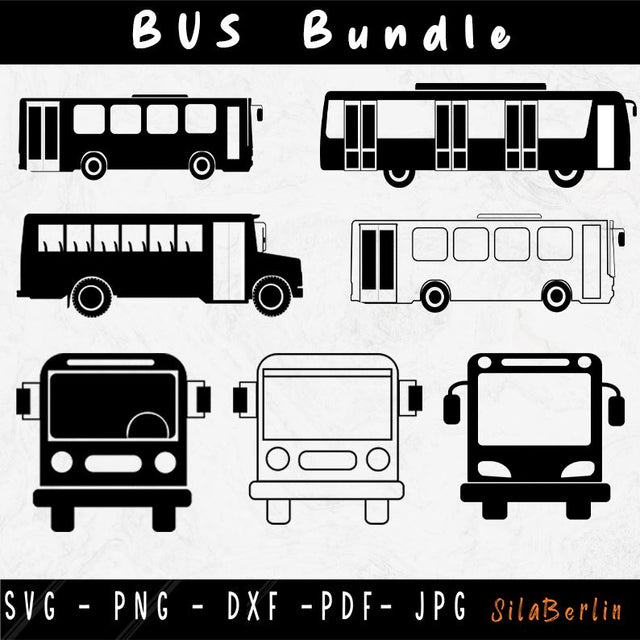 Bus SVG, Bus Clipart, Bus Cut File, Transport Clipart, Bus Driver SVG, City Bus Silhouette, Transport SVG, Travel Clipart, Svg files for Cricut SVG SilaBerlin 