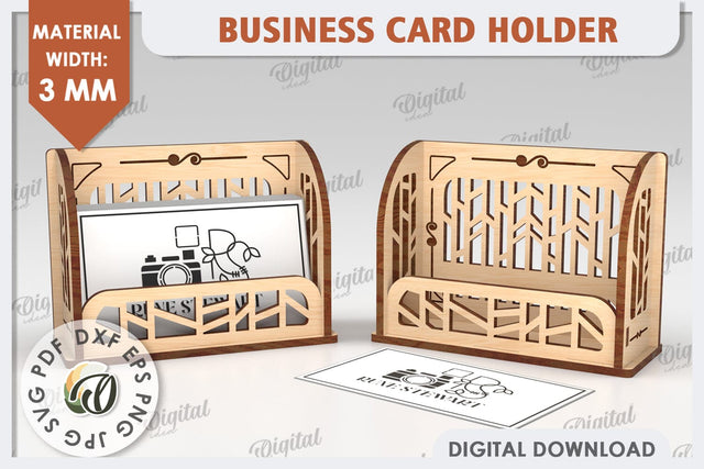 Business Card Holder Laser Cut Design. Wood Organizer SVG SVG Evgenyia Guschina 