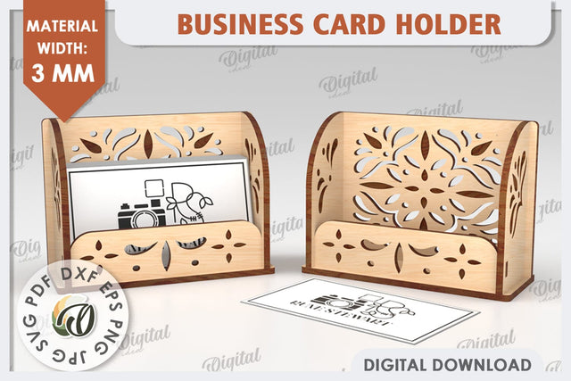 Business Card Holder Laser Cut Design. Wood Organizer SVG SVG Evgenyia Guschina 