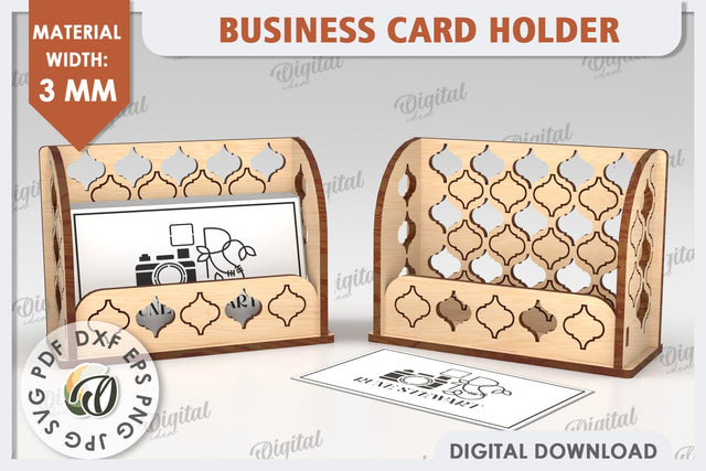 Business Card Holder Laser Cut Design. Wood Organizer SVG SVG Evgenyia Guschina 