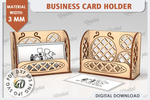 Business Card Holder Laser Cut Design. Wood Organizer SVG SVG Evgenyia Guschina 