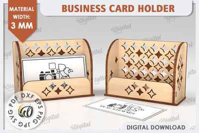 Business Card Holder Laser Cut Design. Wood Organizer SVG SVG Evgenyia Guschina 
