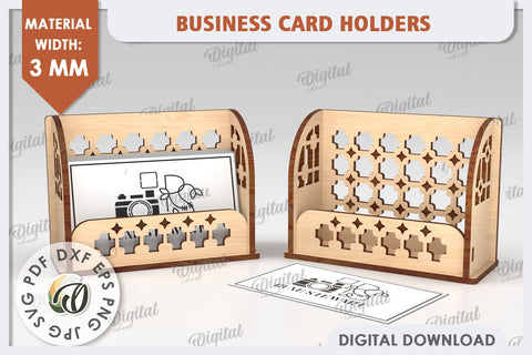 Business Card Holder Laser Cut Design. Wood Organizer SVG SVG Evgenyia Guschina 