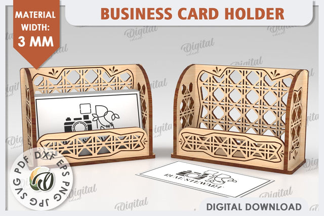 Business Card Holder Laser Cut Design. Wood Organizer SVG SVG Evgenyia Guschina 
