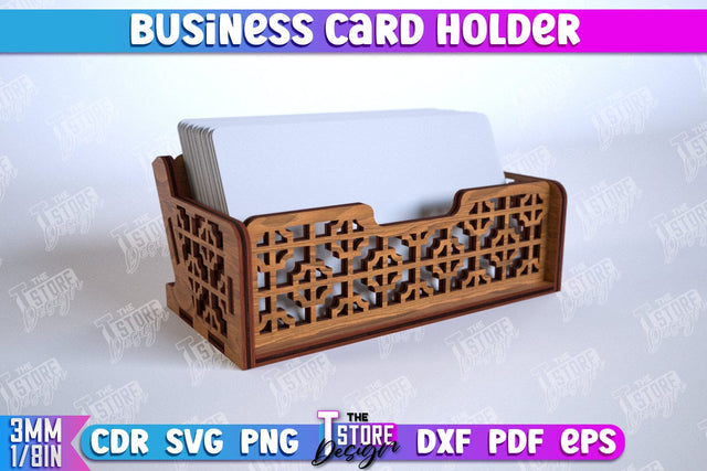 Business Card Holder | Office Accessory | Business Card Stand | CNC File SVG The T Store Design 