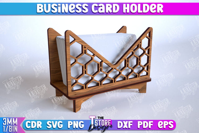 Business Card Holder | Office Accessory | Business Card Stand | CNC File SVG The T Store Design 