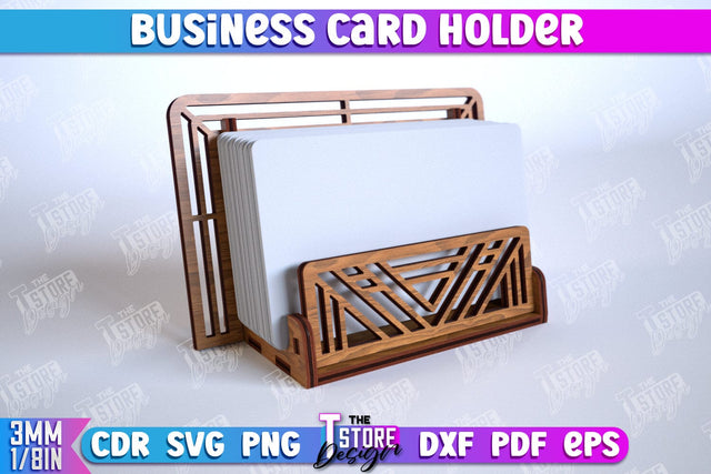 Business Card Holder | Office Accessory | Business Card Stand | CNC File SVG The T Store Design 