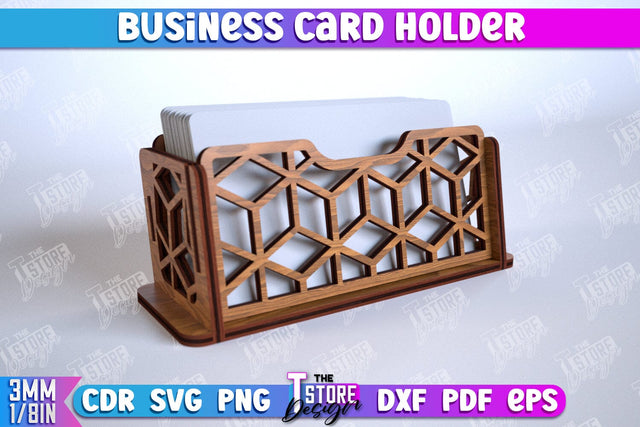 Business Card Holder | Office Accessory | Business Card Stand | CNC File SVG The T Store Design 