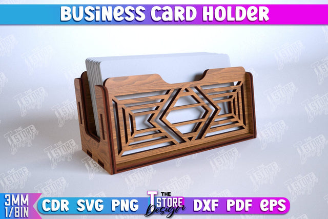 Business Card Holder | Office Accessory | Business Card Stand | CNC File SVG The T Store Design 