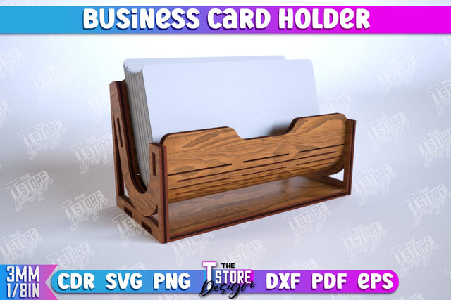 Business Card Holder | Office Accessory | Business Card Stand | CNC File SVG The T Store Design 