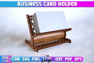 Business Card Holder | Office Accessory | Business Card Stand | CNC File SVG The T Store Design 