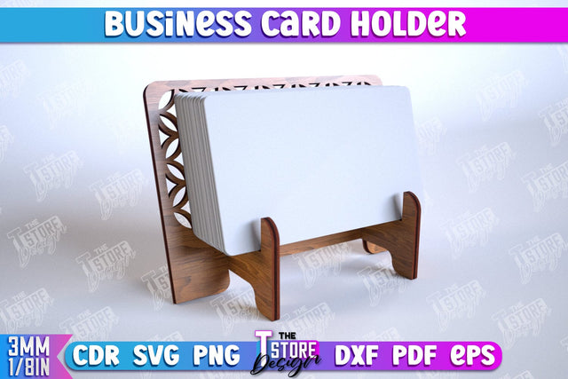 Business Card Holder | Office Accessory | Business Card Stand | CNC File SVG The T Store Design 