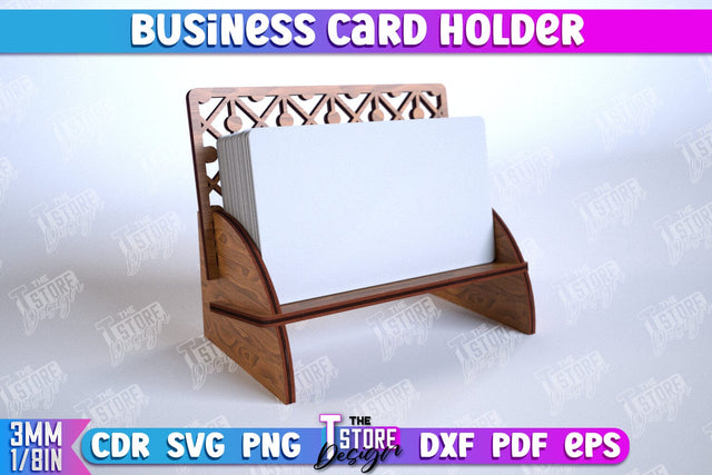 Business Card Holder | Office Accessory | Business Card Stand | CNC File SVG The T Store Design 