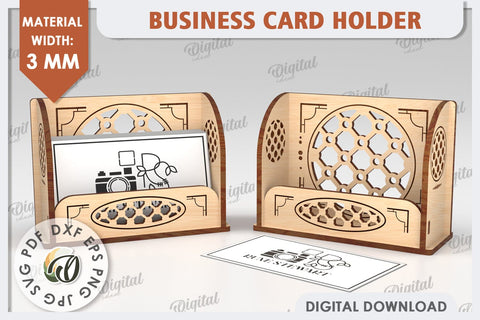 Business Card Holders Laser Cut Bundle. Wood Organizers SVG SVG Evgenyia Guschina 