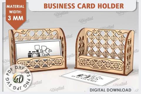 Business Card Holders Laser Cut Bundle. Wood Organizers SVG SVG Evgenyia Guschina 
