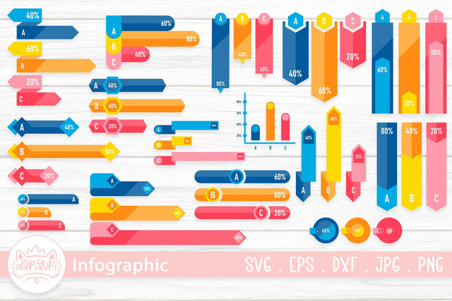 Business Data Market Infographic Element Bundle SVG dapiyupi store 