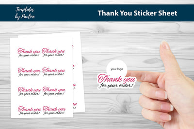 Business thank you stickers sheet, print and cut SVG SVG Templates by Pauline 
