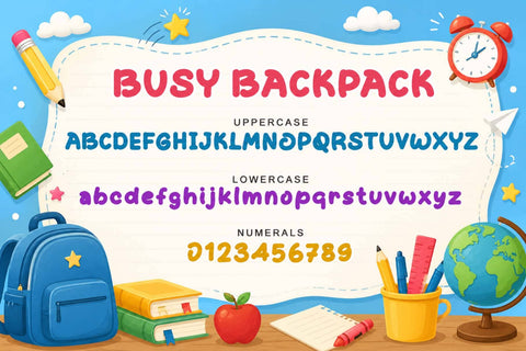 Busy Backpack Font Prasetya Letter 